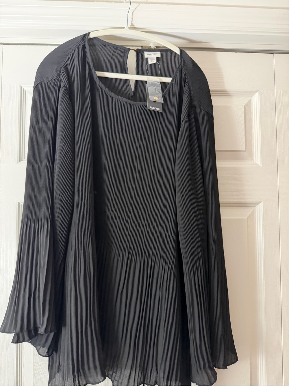 Pleated Black Women’s Blouse - avenue